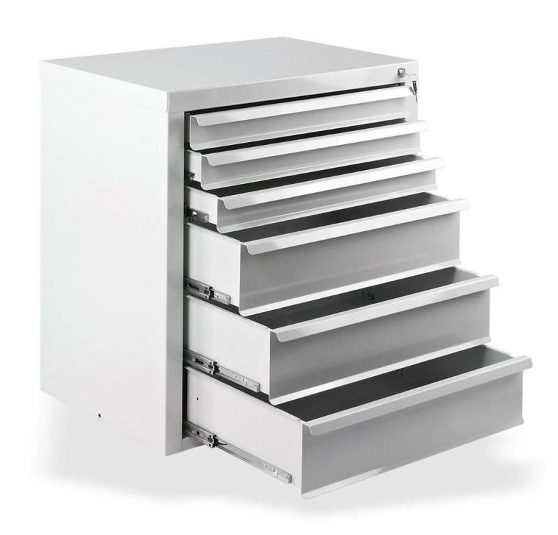 ADB Mehrzweckschrank ADB Schubladenschrank aus Stahl mit 6 Schubladen, in drei Farben erhältlich von ADB