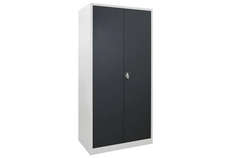ADB Mehrzweckschrank Flügeltürenschrank (BxHxT) 920 x 1950 x 500 Lichtgrau / Anthrazitgrau von ADB