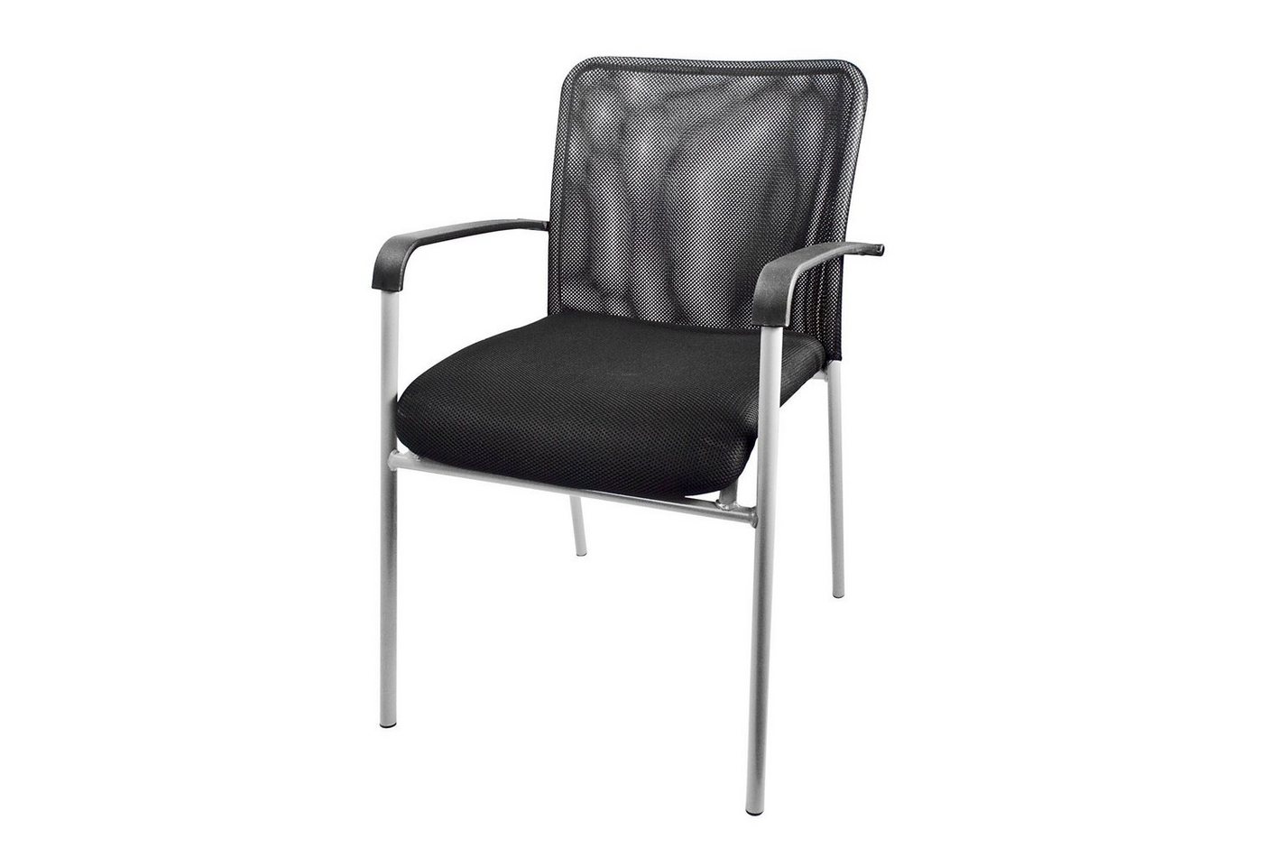 ADB Stuhl ADB Konferenzstuhl, schwarz, doppelseitige Armlehne, gepolsterte Sitzfläche, ergonomische Rückenlehne von ADB
