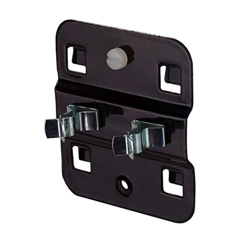 ADB Werkzeughalter Lochwandhaken mit doppelter Federklammer Ø 6 10 13 16 19 mm, Farbe (RAL):Tiefschwarz (RAL 9005), Durchmesser:13 mm von ADB