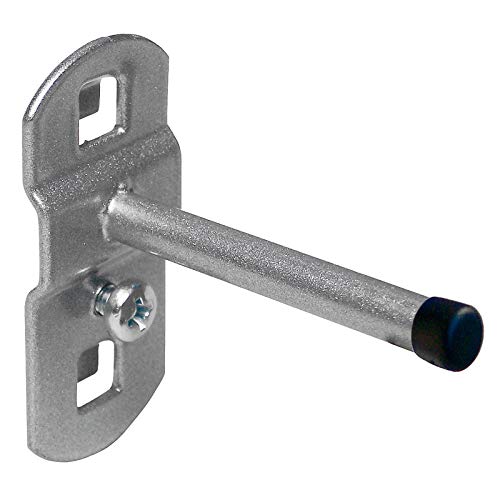 ADB Werkzeughalter Lochwand Haken Halter 25mm, 50mm, 100mm, 150mm mit geradem Hakenende, Länge:100 mm, Farbe (RAL):Weissaluminium (RAL 9006) von ADB