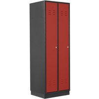 Umkleideschrank / Spind 2-türig, ral 7016/3000, Anthrazit / Rot, 178x60x50cm - ADB Umkleideschrank / Spind 2-türig, ral 7016/3000, Anthrazit / Rot, 178x60x50cm - ADB von ADB