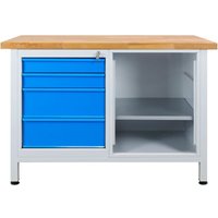 ADB - Werkbank Werktisch Premium mit 4 Schubladen, b 1200 x t 600 x h 840 mm von ADB