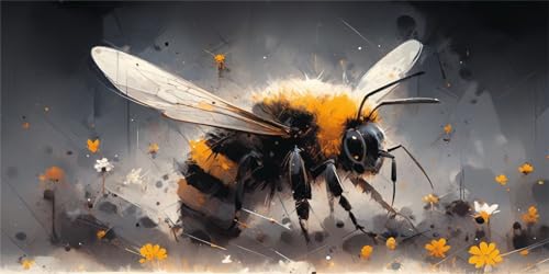 Diamond Painting Tier Biene Diamant Painting Bilder DIY Basteln Erwachsene Malen Nach Zahlen Diamond Painting Groß Diamant Kunst Malerei Stickerei Set Bilder für Deko Wohnzimmer(50x100cm)-K36 von ADCCAT