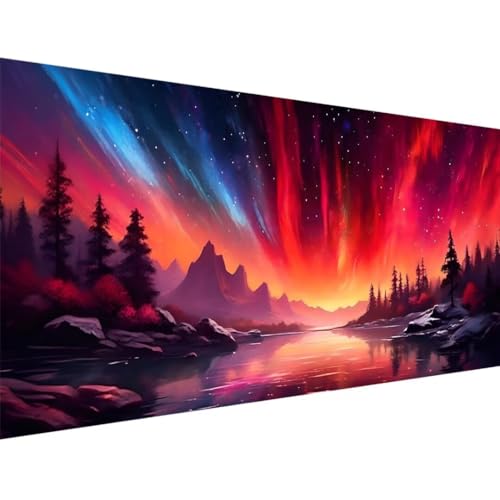 Diamond Painting Erwachsene, 5D Diamond Painting Groß XXL Aurora Berg 100x40cm, DIY Diamant Painting Bilder Kreuzstich Crystal Arts Craft Malerei Kits, Diamond Painting Set für Home Wand Dekor r-6 Diamond Painting Erwachsene, 5D Diamond Painting Groß XXL Aurora Berg 100x40cm, DIY Diamant Painting Bilder Kreuzstich Crystal Arts Craft Malerei Kits, Diamond Painting Set für Home Wand Dekor r-6 von ADCCAT