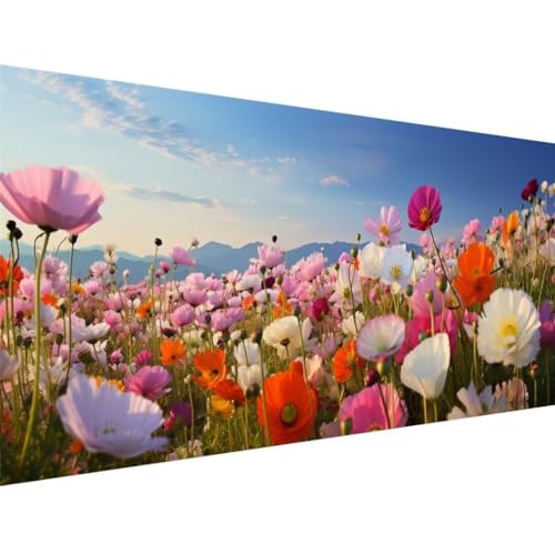 Diamond Painting Groß XXL 125x50cm, 5D Diamond Painting Frühling Blume, DIY Full Diamond Painting Runden Steine Bastelset Erwachsene, Malen Nach Zahlen Diamond Painting Geschenk Zimmer Deko V-4 von ADCCAT