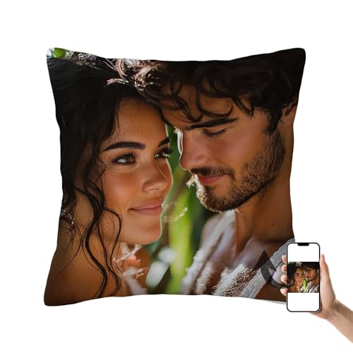 Kissenbezug 80 x 60, Personalisiertes Kissen mit Foto & Text, Selbst Gestalten Personalisierte Kissenbezug mit Beidseitiger Bedrucken und Unsichtbarer Reißverschluss, Geschenke für Mama, Frauen X-1 von ADCCAT