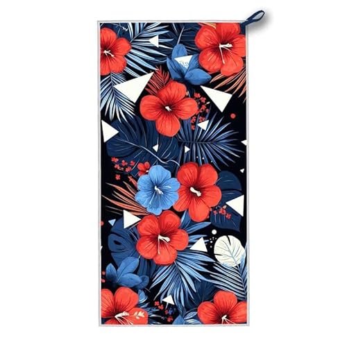 Mikrofaser Strandtuch, 160x80 cm Strandtuch XXL Blume, Microfaser Strandhandtücher mit Tasche, Schnell Trocknende und Leichte Stranddecke Sandfrei, für Strand Schwimmen Pool, Geschenke für Frauen A-87 von ADCCAT