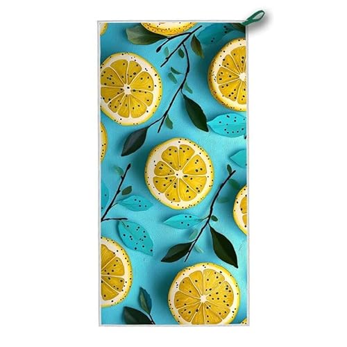 Mikrofaser Strandtuch, 160x80 cm Strandtuch XXL Zitrone, Microfaser Strandhandtücher mit Tasche, Schnell Trocknende und Leichte Stranddecke Sandfrei, für Strand Schwimmen, Geschenke für Frauen T-47 von ADCCAT
