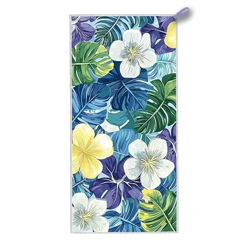Mikrofaser Strandtuch, 180x90 cm Strandtuch XXL Blume, Microfaser Strandhandtücher mit Tasche, Schnell Trocknende und Leichte Stranddecke Sandfrei, für Strand Schwimmen Pool, Geschenke für Frauen D-13 von ADCCAT