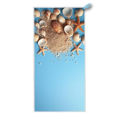 Mikrofaser Strandtuch, 200x100 cm Strandtuch XXL Blau, Microfaser Strandhandtücher mit Tasche, Schnell Trocknende und Leichte Stranddecke Sandfrei, für Strand Schwimmen Pool, Geschenke für Frauen Y-71 von ADCCAT