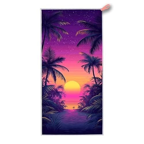 Mikrofaser Strandtuch, 200x100 cm Strandtuch XXL Sonnenuntergang, Microfaser Strandhandtücher mit Tasche, Schnell Trocknende und Leichte Stranddecke Sandfrei, für Strand Schwimmen Pool, Geschenke G-33 Mikrofaser Strandtuch, 200x100 cm Strandtuch XXL Sonnenuntergang, Microfaser Strandhandtücher mit Tasche, Schnell Trocknende und Leichte Stranddecke Sandfrei, für Strand Schwimmen Pool, Geschenke G-33 von ADCCAT
