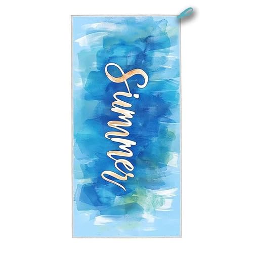 Strandtuch XXL, 140 x 70 cm Mikrofaser Handtuch mit Tasche, Schnell Trocknend, Leicht, Sandfrei Strandtuch, Mikrofaser Strandhandtuch Groß für Strand Reise Urlaub Schwimmen Camping, (Sommer) F-68 von ADCCAT