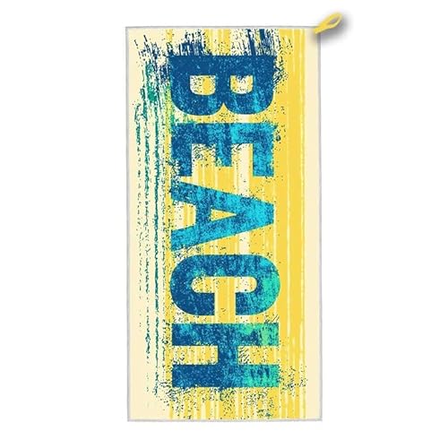 Strandtuch XXL, 140 x 70 cm Mikrofaser Handtuch mit Tasche, Schnell Trocknend, Leicht, Sandfrei Strandtuch, Mikrofaser Strandhandtuch Groß für Strand Reise Urlaub Schwimmen Camping, (Strand) F-60 von ADCCAT