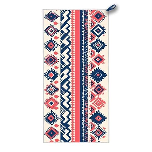 Strandtuch XXL, 140 x 70 cm Mikrofaser Handtuch mit Tasche, Schnell Trocknend, Leicht, Sandfrei Strandtuch, Mikrofaser Strandhandtuch Groß für Strand Reise Urlaub Schwimmen Camping Sport, (Boho) A-32 von ADCCAT