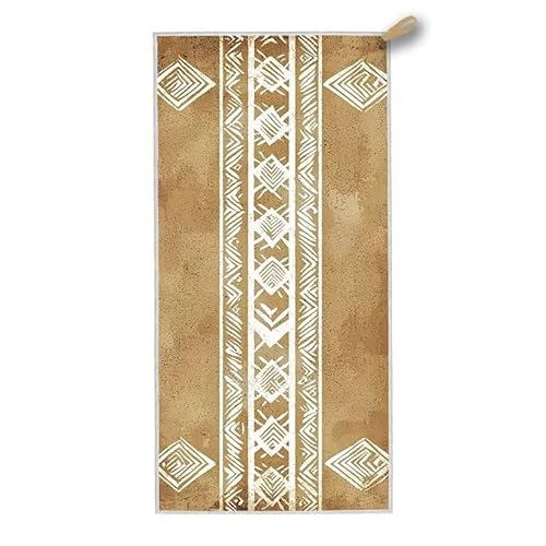 Strandtuch XXL, 140 x 70 cm Mikrofaser Handtuch mit Tasche, Schnell Trocknend, Leicht, Sandfrei Strandtuch, Mikrofaser Strandhandtuch Groß für Strand Reise Urlaub Schwimmen Camping Sport, (Braun) S-26 von ADCCAT