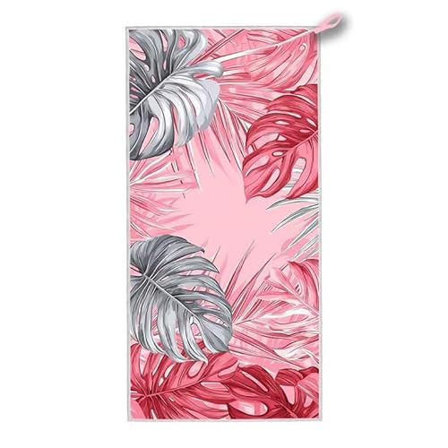 Strandtuch XXL, 140 x 70 cm Mikrofaser Handtuch mit Tasche, Schnell Trocknend, Leicht, Sandfrei Strandtuch, Mikrofaser Strandhandtuch Groß für Strand Reise Urlaub Schwimmen Camping Sport, (Rosa) D-98 von ADCCAT