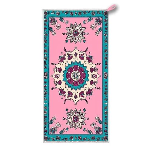 Strandtuch XXL, 140 x 70 cm Mikrofaser Handtuch mit Tasche, Schnell Trocknend, Leicht, Sandfrei Strandtuch, Mikrofaser Strandhandtuch Groß für Strand Reise Urlaub Schwimmen Camping Sport, (Rosa) G-96 von ADCCAT