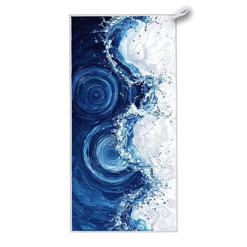Strandtuch XXL, 150 x 75 cm Mikrofaser Handtuch mit Tasche, Schnell Trocknend, Leicht, Sandfrei Strandtuch, Mikrofaser Strandhandtuch Groß für Strand Reise Urlaub Schwimmen Camping Sport, (Blau) S-34 von ADCCAT