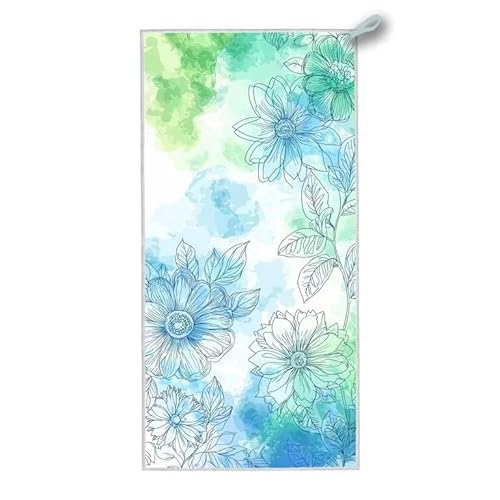 Strandtuch XXL, 150 x 75 cm Mikrofaser Handtuch mit Tasche, Schnell Trocknend, Leicht, Sandfrei Strandtuch, Mikrofaser Strandhandtuch Groß für Strand Reise Urlaub Schwimmen Camping Sport, (Blume) G-94 von ADCCAT