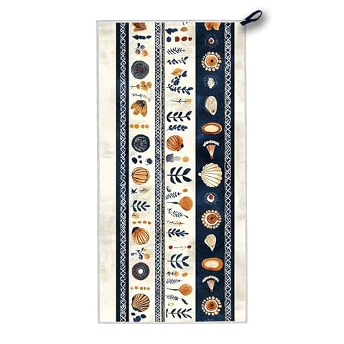 Strandtuch XXL, 150 x 75 cm Mikrofaser Handtuch mit Tasche, Schnell Trocknend, Leicht, Sandfrei Strandtuch, Mikrofaser Strandhandtuch Groß für Strand Reise Urlaub Schwimmen Camping Sport, (Boho) A-70 von ADCCAT