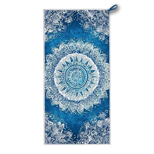 Strandtuch XXL, 160 x 80 cm Mikrofaser Handtuch mit Tasche, Schnell Trocknend, Leicht, Sandfrei Strandtuch, Mikrofaser Strandhandtuch Groß für Strand Reise Urlaub Schwimmen Camping, (Mandala) S-0 von ADCCAT