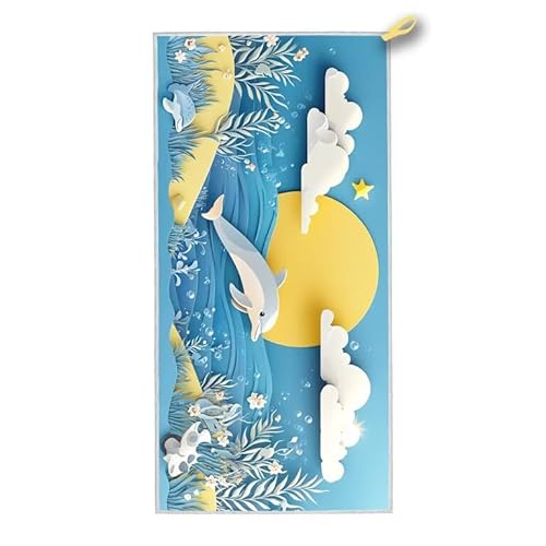 Strandtuch XXL, 160 x 80 cm Mikrofaser Handtuch mit Tasche, Schnell Trocknend, Leicht, Sandfrei Strandtuch, Mikrofaser Strandhandtuch Groß für Strand Reise Urlaub Schwimmen Camping Sport, (Blau) G-16 von ADCCAT