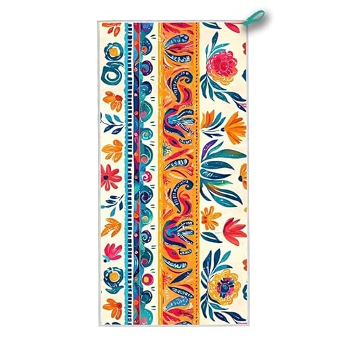 Strandtuch XXL, 160 x 80 cm Mikrofaser Handtuch mit Tasche, Schnell Trocknend, Leicht, Sandfrei Strandtuch, Mikrofaser Strandhandtuch Groß für Strand Reise Urlaub Schwimmen Camping Sport, (Boho) A-48 von ADCCAT