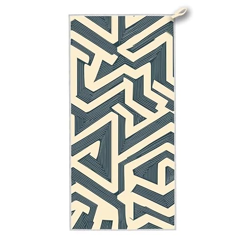 Strandtuch XXL, 180 x 90 cm Mikrofaser Handtuch mit Tasche, Schnell Trocknend, Leicht, Sandfrei Strandtuch, Mikrofaser Strandhandtuch Groß für Strand Reise Urlaub Schwimmen Camping, (Geometrie) F-46 von ADCCAT