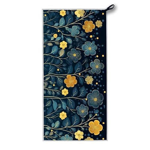 Strandtuch XXL, 180 x 90 cm Mikrofaser Handtuch mit Tasche, Schnell Trocknend, Leicht, Sandfrei Strandtuch, Mikrofaser Strandhandtuch Groß für Strand Reise Urlaub Schwimmen Camping Sport, (Blume) S-24 von ADCCAT