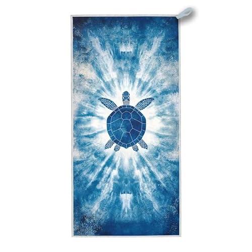 Strandtuch XXL, 200 x 100 cm Mikrofaser Handtuch mit Tasche, Schnell Trocknend, Leicht, Sandfrei Strandtuch, Mikrofaser Strandhandtuch Groß für Strand Reise Urlaub Schwimmen (Meeresschildkröten) G-34 von ADCCAT