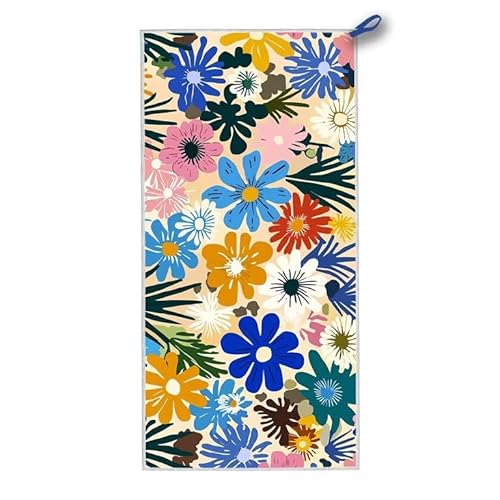 Strandtuch XXL, 200 x 100 cm Mikrofaser Handtuch mit Tasche, Schnell Trocknend, Leicht, Sandfrei Strandtuch, Mikrofaser Strandhandtuch Groß für Strand Reise Urlaub Schwimmen Camping Sport, (Farbe) F-4 von ADCCAT