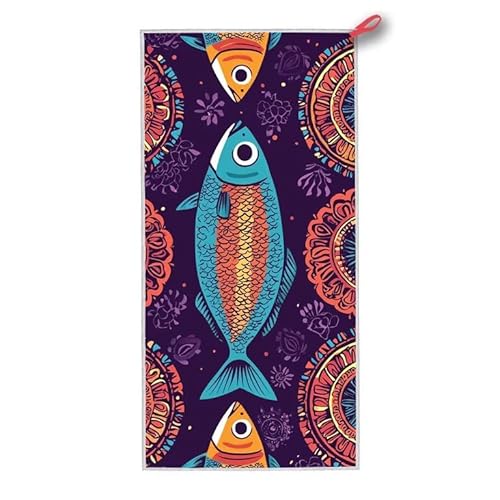 Strandtuch XXL, 200 x 100 cm Mikrofaser Handtuch mit Tasche, Schnell Trocknend, Leicht, Sandfrei Strandtuch, Mikrofaser Strandhandtuch Groß für Strand Reise Urlaub Schwimmen Camping Sport, (Lila) G-4 von ADCCAT