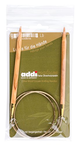 Addi Nature Rundstricknadel Olivenholz 80cm 9,00mm - 1Stk von Addi