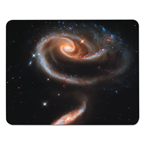 Addies Mousepad GALAXIEN Motiv-02, schönes Mauspad Motiv in feiner Cellophan Geschenk-Verpackung mit Kautschuk Untermaterial, 240x190mm Weltall von ADDIES