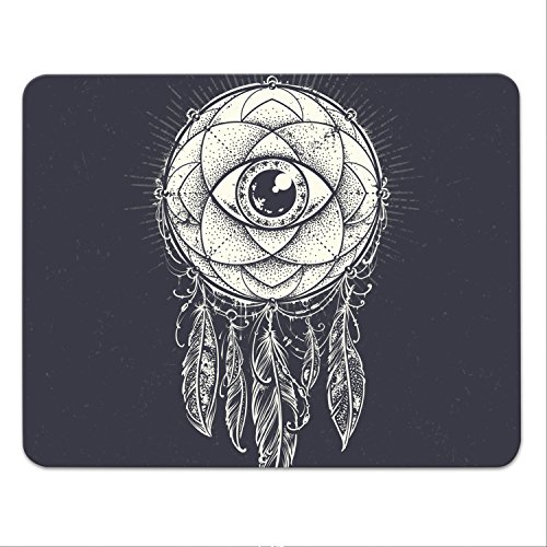 Addies Mousepad - Indianer - schönes Mauspad mit schönem Boho-Motiv in feiner Cellophan Geschenk-Verpackung mit Kautschuk Untermaterial, 240x190mm Addies Mousepad - Indianer - schönes Mauspad mit schönem Boho-Motiv in feiner Cellophan Geschenk-Verpackung mit Kautschuk Untermaterial, 240x190mm von addies