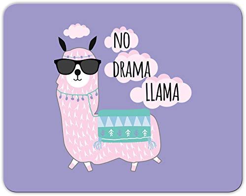 Addies Mousepad 'NO DRAMA LLAMA' schönes Mauspad in feiner Cellophan Geschenk-Verpackung mit Kautschuk Untermaterial - MP01 von ADDIES