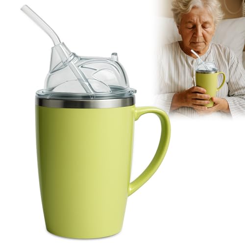 ADDLIVE 3-in-1 Becher für ältere Menschen, 350ml Auslaufsichere Becher für Ältere Menschen mit 30cm Stroh, Dysphagie-Tassen aus Edelstahl für Erwachsene mit Behinderungen und ältere Menschent ADDLIVE 3-in-1 Becher für ältere Menschen, 350ml Auslaufsichere Becher für Ältere Menschen mit 30cm Stroh, Dysphagie-Tassen aus Edelstahl für Erwachsene mit Behinderungen und ältere Menschent von ADDLIVE