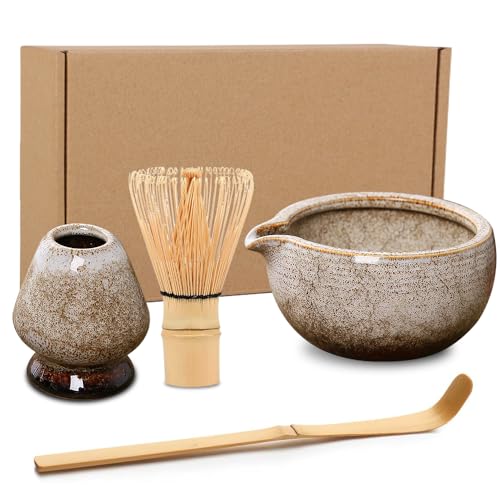 ADDLIVE Matcha-Set, Matcha-Rührer, Matcha-Rührer, Matcha-Rührer-Set, Keramik-Matcha-Set inklusive Matcha-Schüssel mit Ausgießer, Matcha-Rührer-Ständer und löffel, bestes Geschenk für Ihre Lieben von ADDLIVE