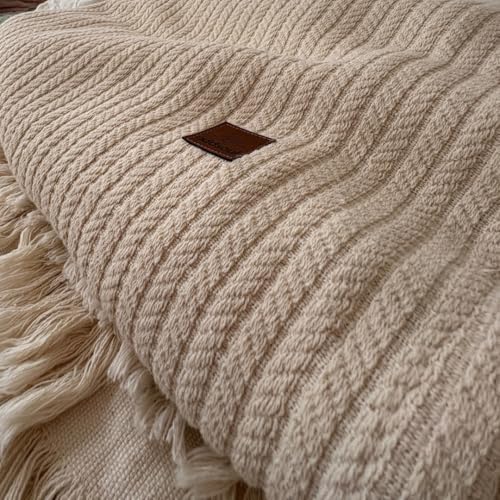 ADDSOUL Tagesdecke Kairo 170x220 Made in Turkey Pique Decke Set Oeko Tex 100% Baumwolle Überwurf Überdecke (Sand) von ADDSOUL