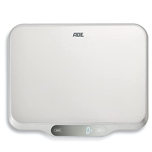 ADE Extra große Küchenwaage digital bis 15 kg | Wiegefläche 26x31 cm | Paketwaage von ADE