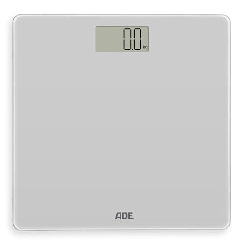 ADE Digitale Personenwaage | Körperwaage mit hochpräzisen Sensoren | hohe Tragkraft bis 180 kg und präzise 100 g Einteilung | silber von ADE