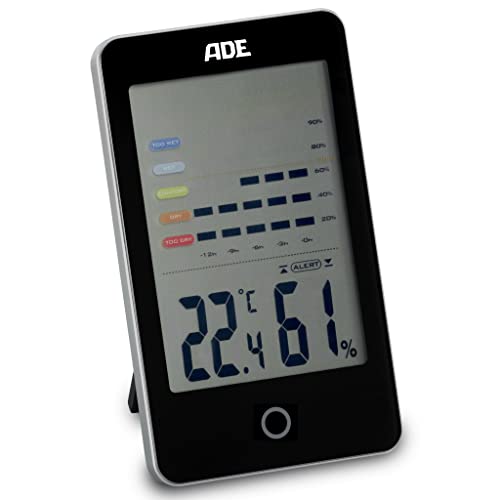 ADE Digitales Hygrometer mit Schimmelalarm | Feuchtigkeitsmessgerät mit großem LCD-Display | schwarz 2022 von ADE