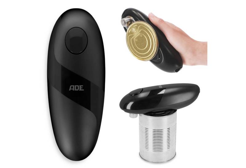 ADE Elektrischer Dosenöffner, praktischer Deckelöffner mit Magnet und Haken, perfekt für Senioren, einhändige Bedienung, ohne scharfe Kanten von ADE