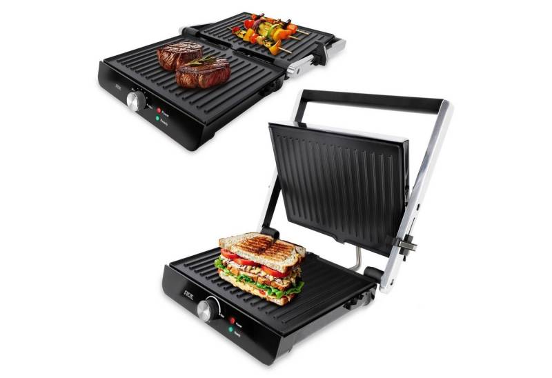ADE Kontaktgrill 3-in-1 Sandwichmaker Paninitoaster Tischgrill, 2000,00 W, 180° aufklappbar, Antihaftbeschichtung, Temperaturregelung von ADE