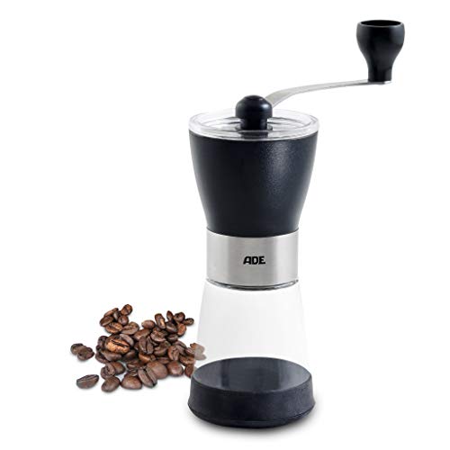ADE Manuelle Kaffeemühle mit Kegel-Keramikmahlwerk | stufenloser Mahlgrad | für 65 g Kaffeepulver von ADE