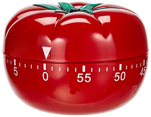 ADE Mechanischer Küchentimer TD 1607. Klassischer Kurzzeitmesser in Form einer Tomate aus hochwertigem ABS-Kunststoff zum Aufziehen. Akustisches Signal nach Zeitablauf. Zuverlässige Eieruhr. Rundskala, TD1607, rot, 6,1 x 6,1 x 4,3 cm von ADE