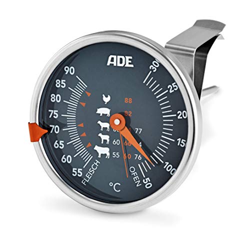 ADE Fleischthermometer analog mit mechanischer Anzeige | Fleisch- und Ofentemperatur bis 300C | Grillthermometer BBQ1801 von ADE