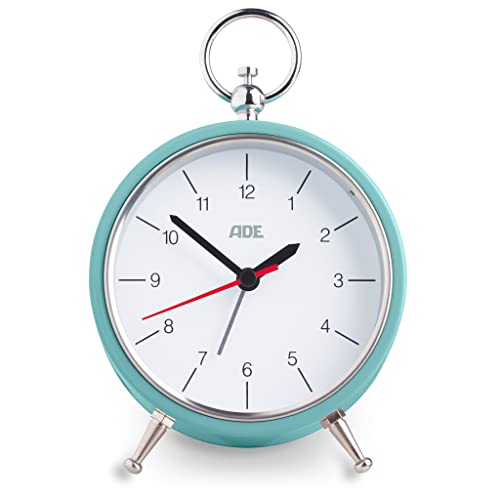 ADE Retro CK2008 Mint, Vintage Metallgehäuse, Snooze-Funktion und Beleuchtung, Wecker analog, 10.8 cm von ADE