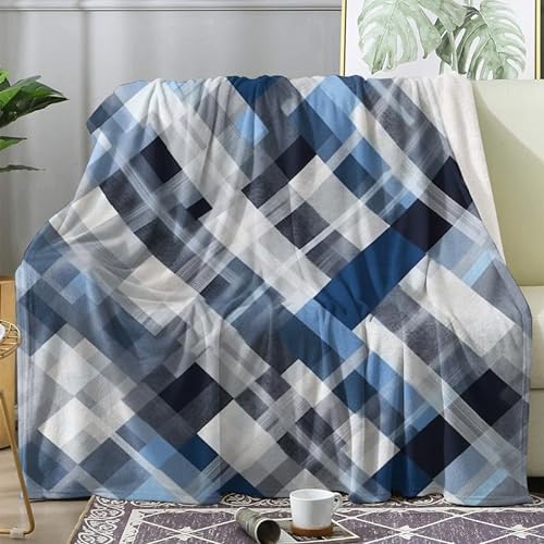 Kariert Decke 220x240 cm, Decken Kuscheldecke Flauschig Plaid, Wolldecke Warm Winter Blanket Fleecedecke für Sofa Couch, Tagesdecke, Sofadecke, Couchdecke von ADEIRO